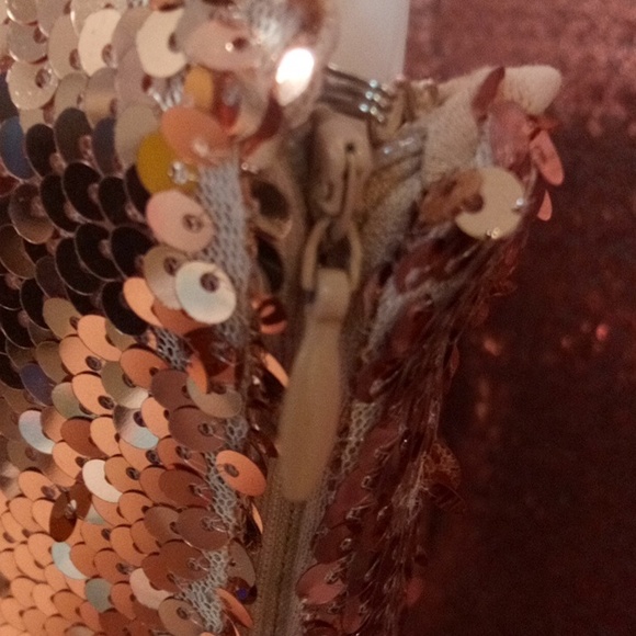 NWOT💕Forever 21 *SZ 1X  Bronze Sequined Dress! Nude Spandex Attached Under Slip - Picture 8 of 9